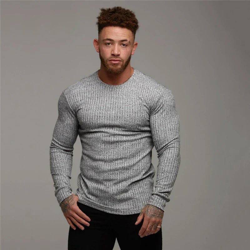 Elandro – Men’s Long Sleeve T-Shirt with Slim Casual Fit