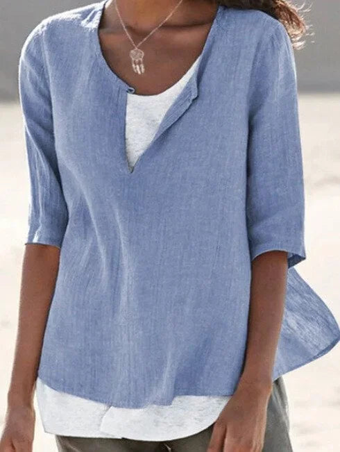 Camélia – Blouse d’été décontractée à superpositions femme
