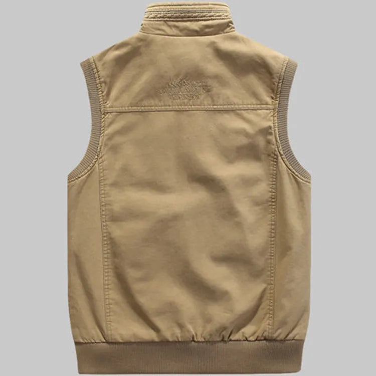 Gilet pour Homme Style Vintage à Poches Multiples