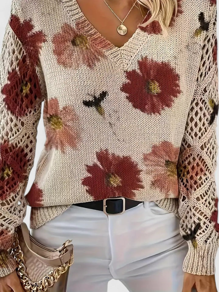 Dajana | Elegantní svetr s květinovým vzorem