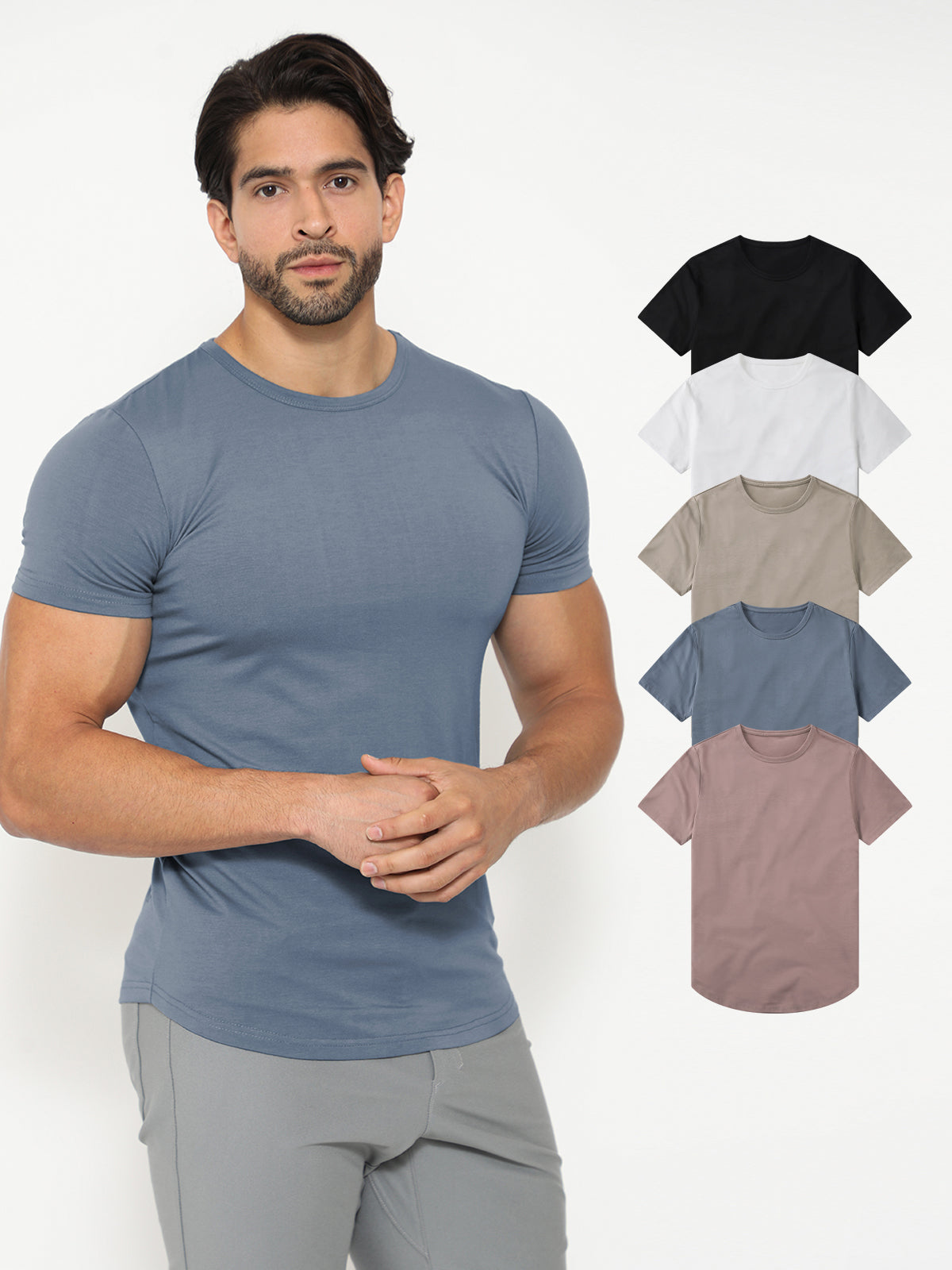 5-Pack KYAN Curved-Hem Shirt Korte Mouwen