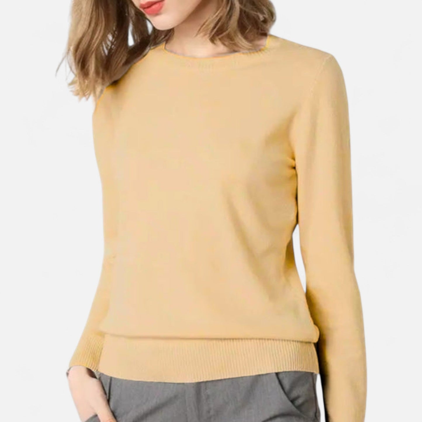 Valmonti | Women’s Blend Sweater – Timeless Round‑Neck Elegance