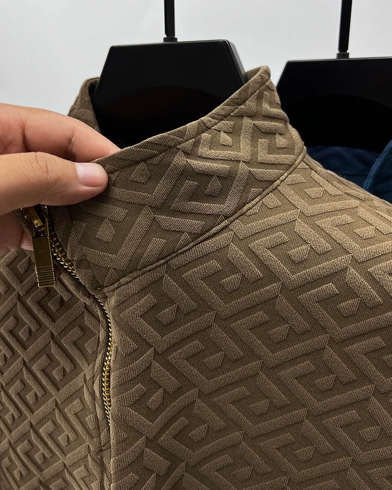 GeoJacquard® Pullover Style Full-Sleeve Shirt by JesseVance Milan