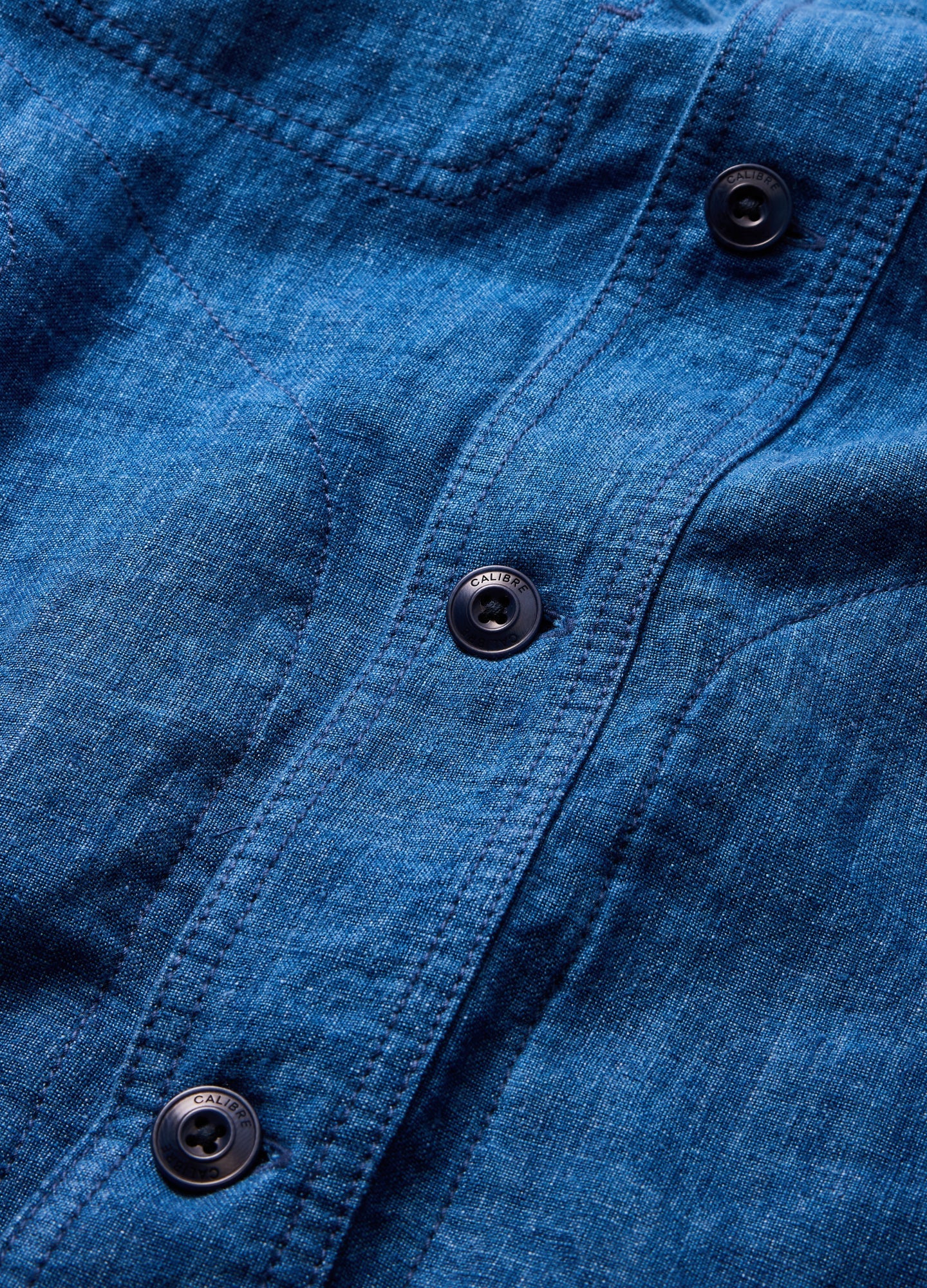 Washed Linen Shirt Jacket Indigo