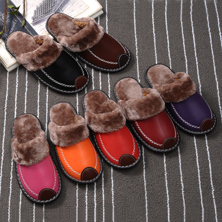 Indoor Thick-soled Home Warm Wool Slippers