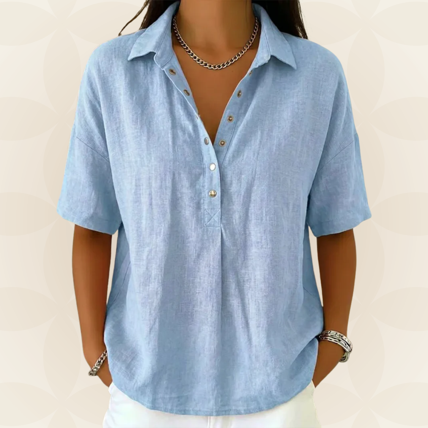 Sonja - Bluse mit Kragen und Knopfdetails