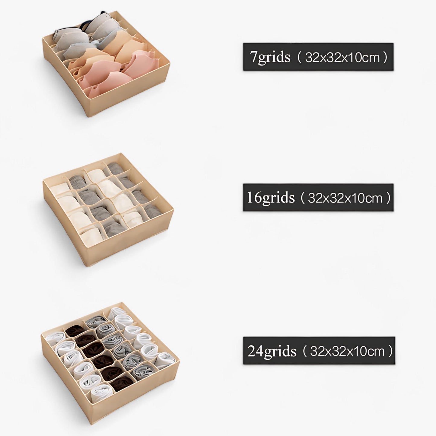 home & garden : Ondergoed Organizer - Opvouwbare Ladeverdeler - Houd Sokken en Bh's op een Nette Manier Gesorteerd in van Pantino