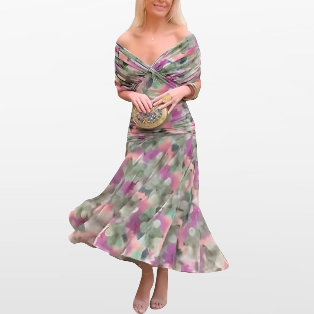 Robe Fleurie Épaules Dénudées Femme