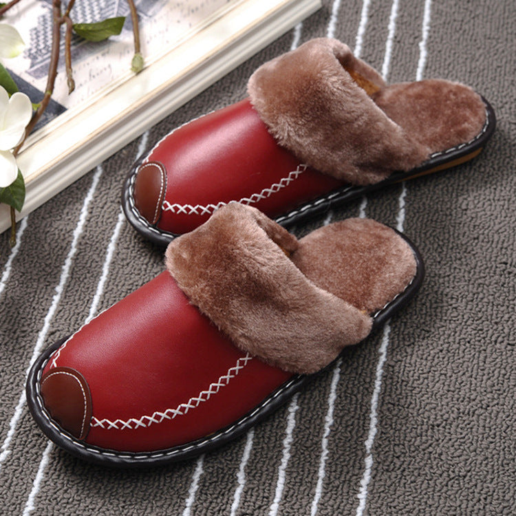 Indoor Thick-soled Home Warm Wool Slippers