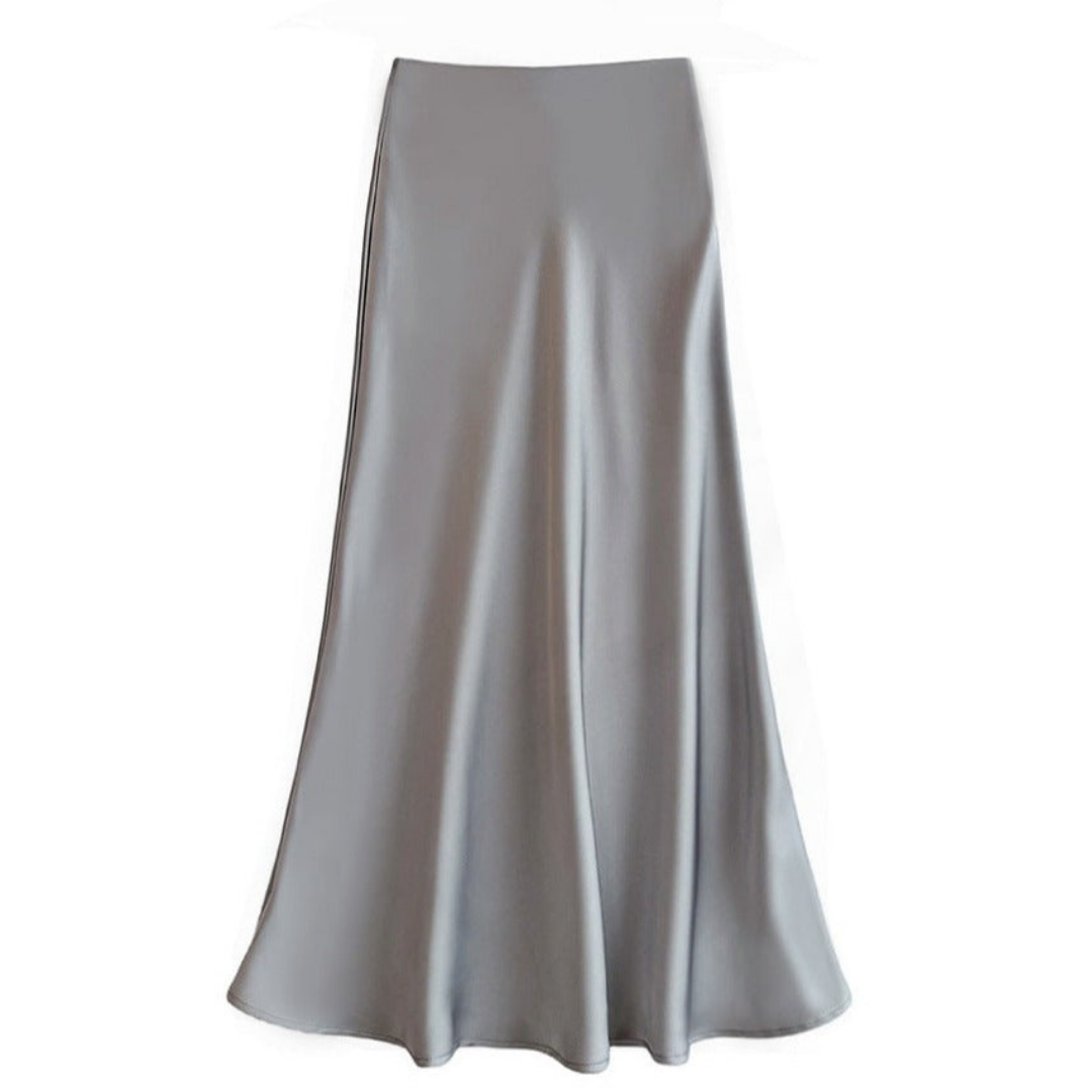 Damska Spódnica W Stylu Jedwabnym | Elegancka Spódnica Midi