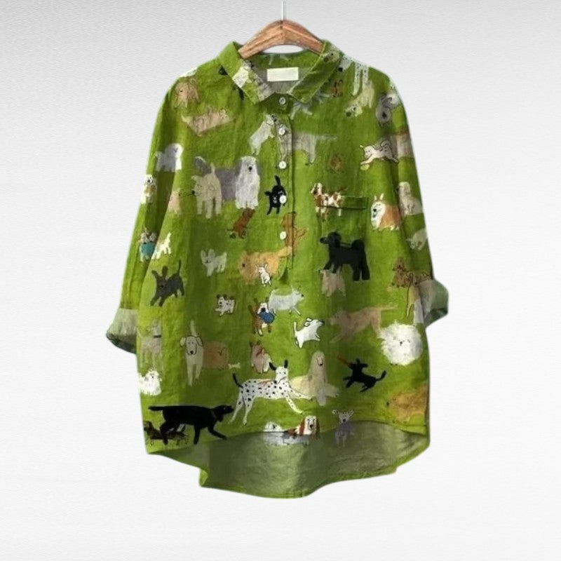 Mireva – Blouse Vintage Jardin Vert