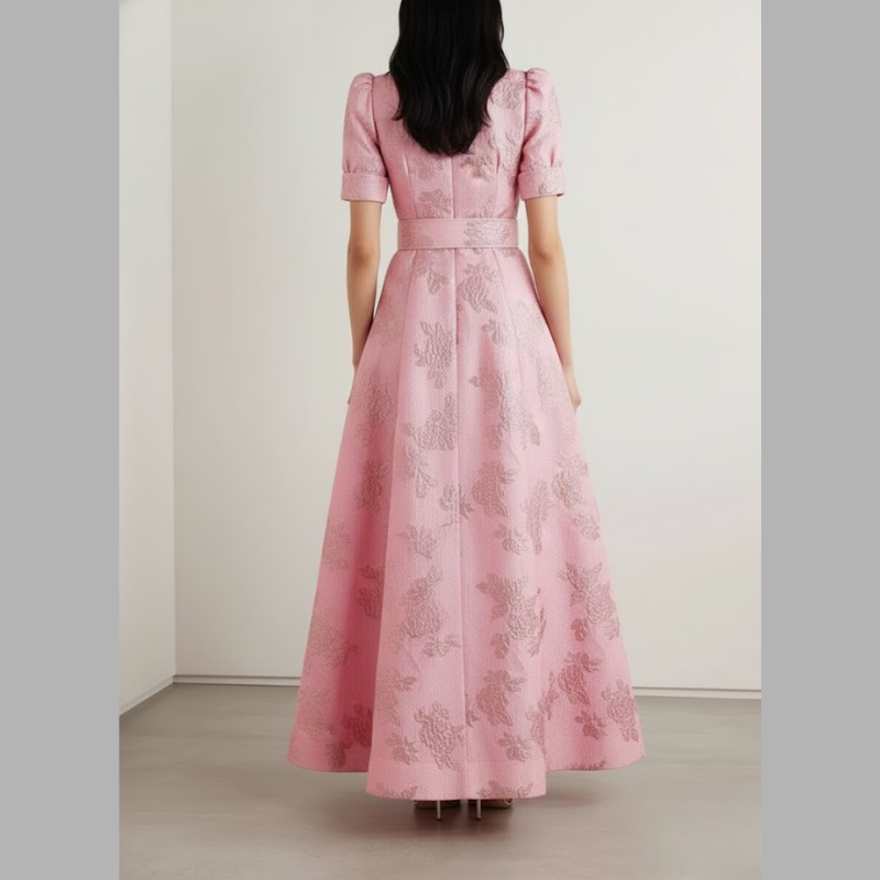 Elegancka sukienka maxi z paskiem w talii – elegancka sylwetka dla kobiet