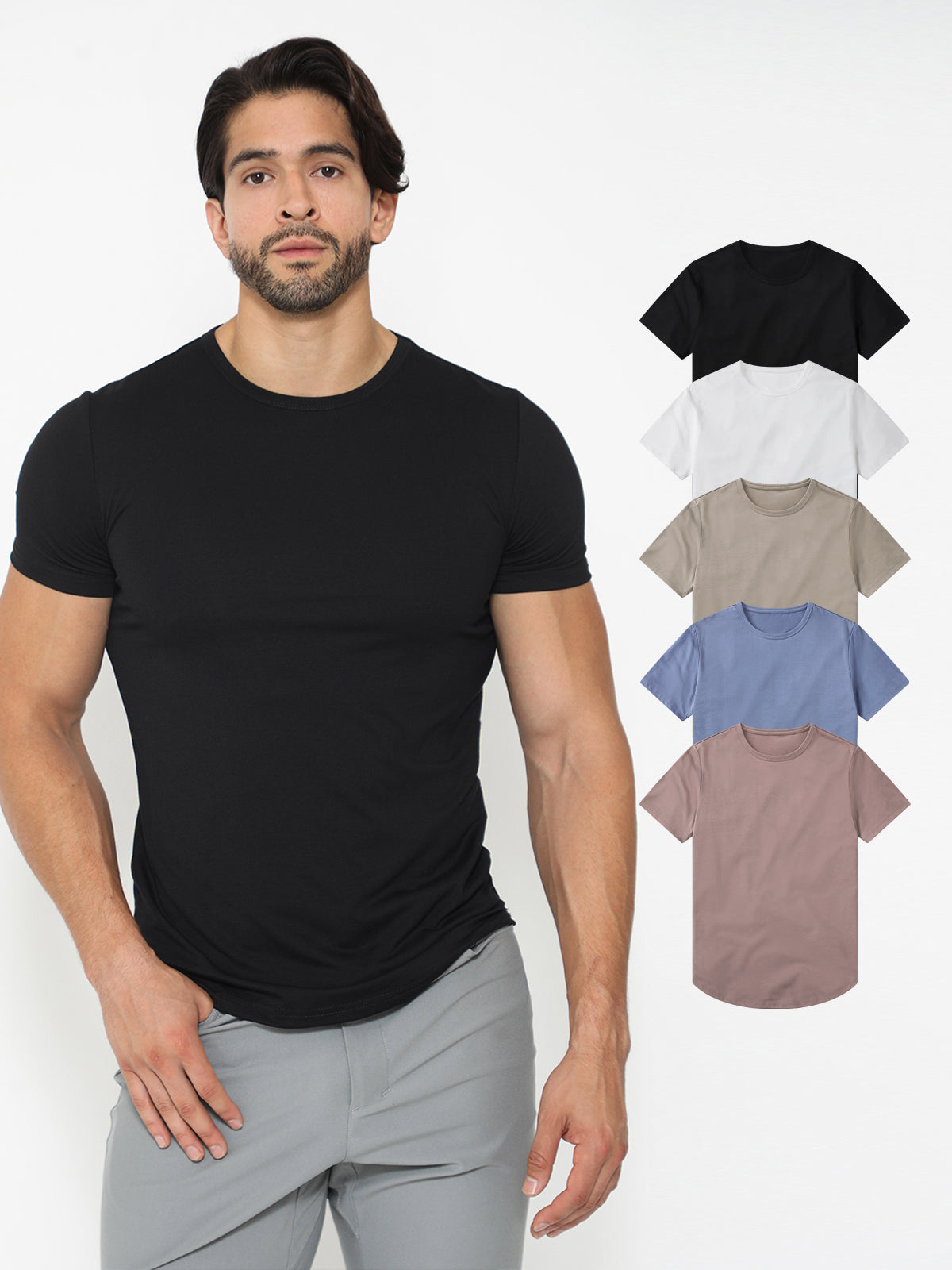 5-Pack KYAN Curved-Hem Shirt Korte Mouwen