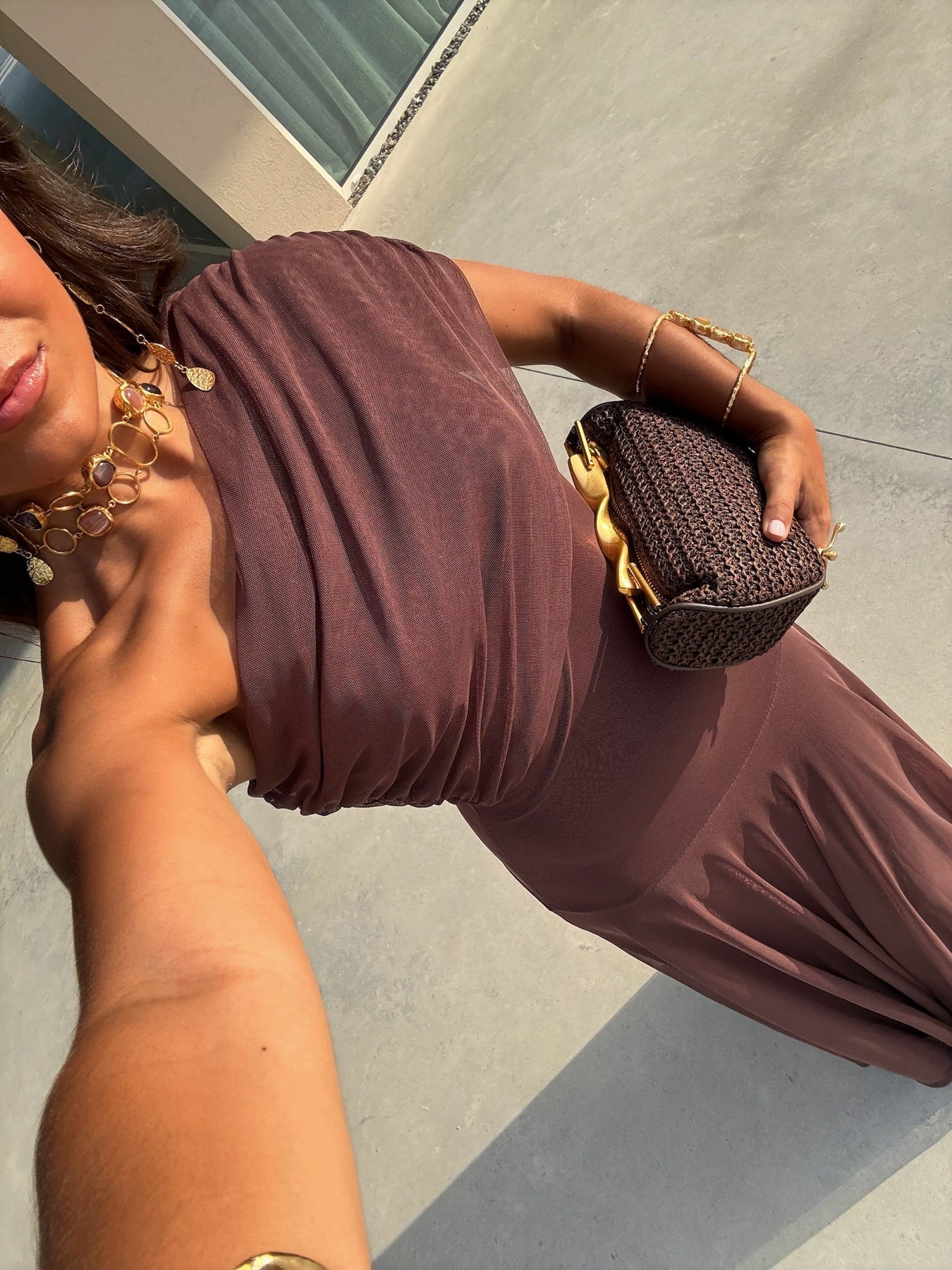 Tulie - Draped Tulle Off Shoulder Dress