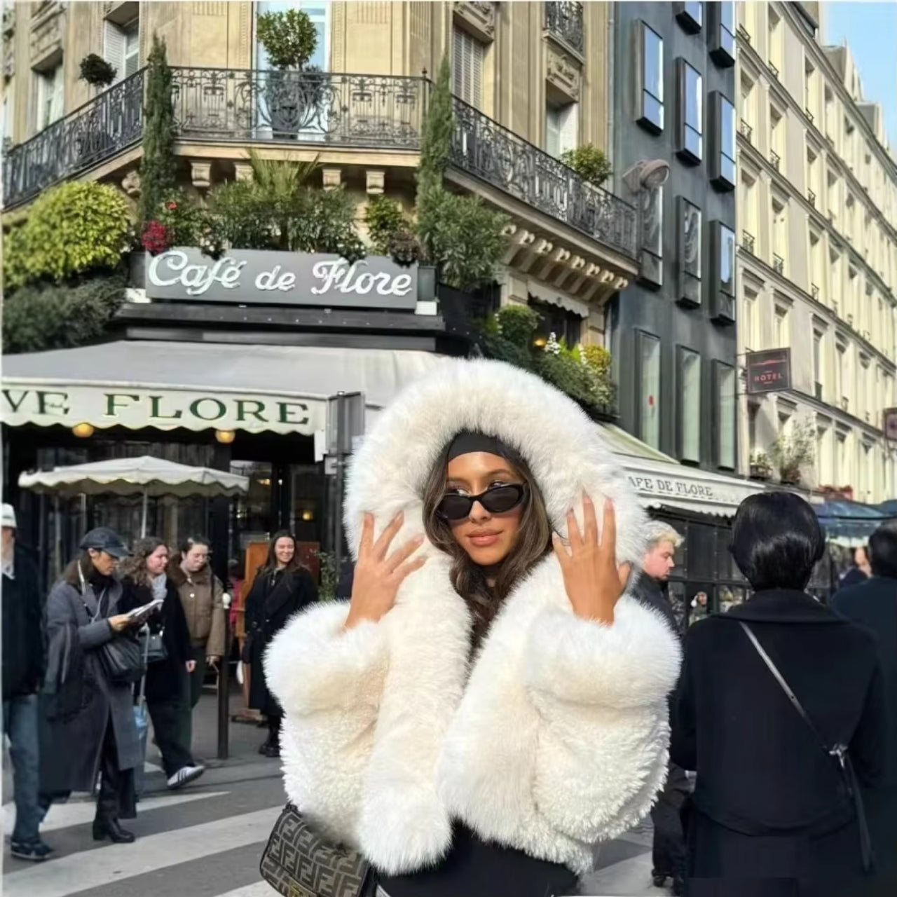 Sienna – Long Sleeve Oversized Hoodie With Faux Fur Lining