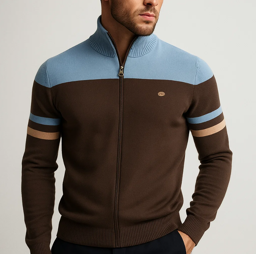 DUVAL PARIS™ | SWEAT COLORBLOCK AVEC ZIP POUR HOMME