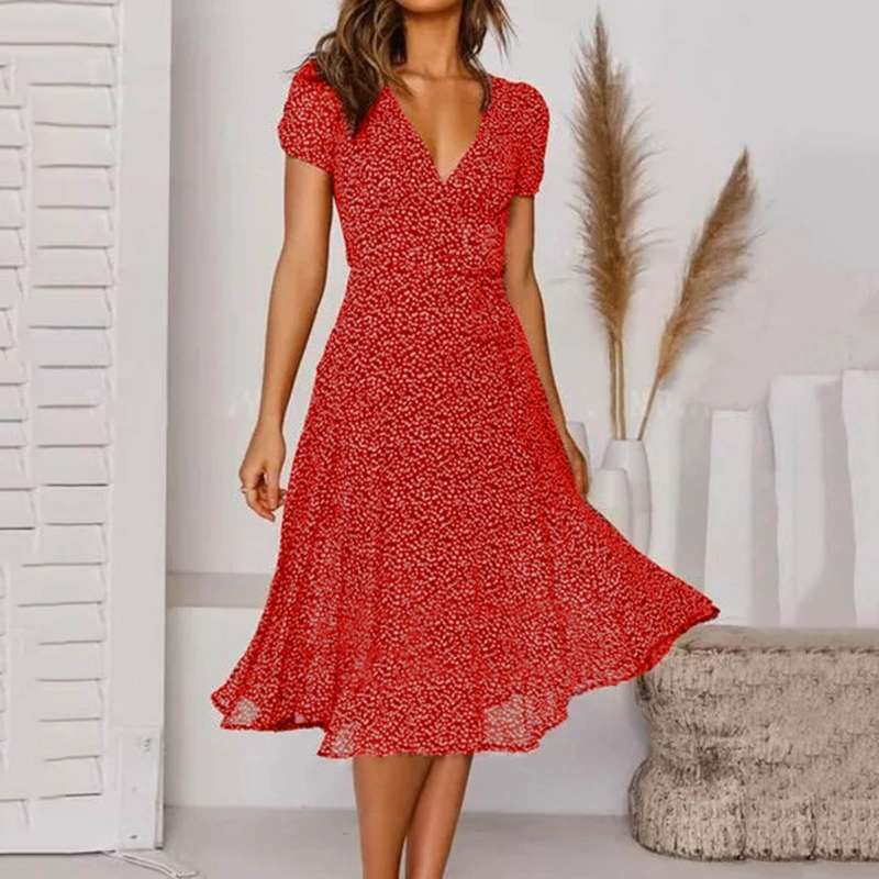 Renata | Vestido midi de mujer con diseño floral | Cómodo
