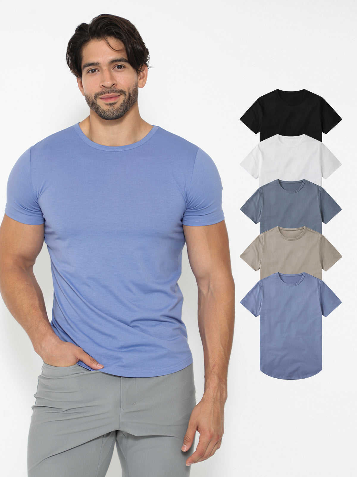 5-Pack KYAN Curved-Hem Shirt Korte Mouwen