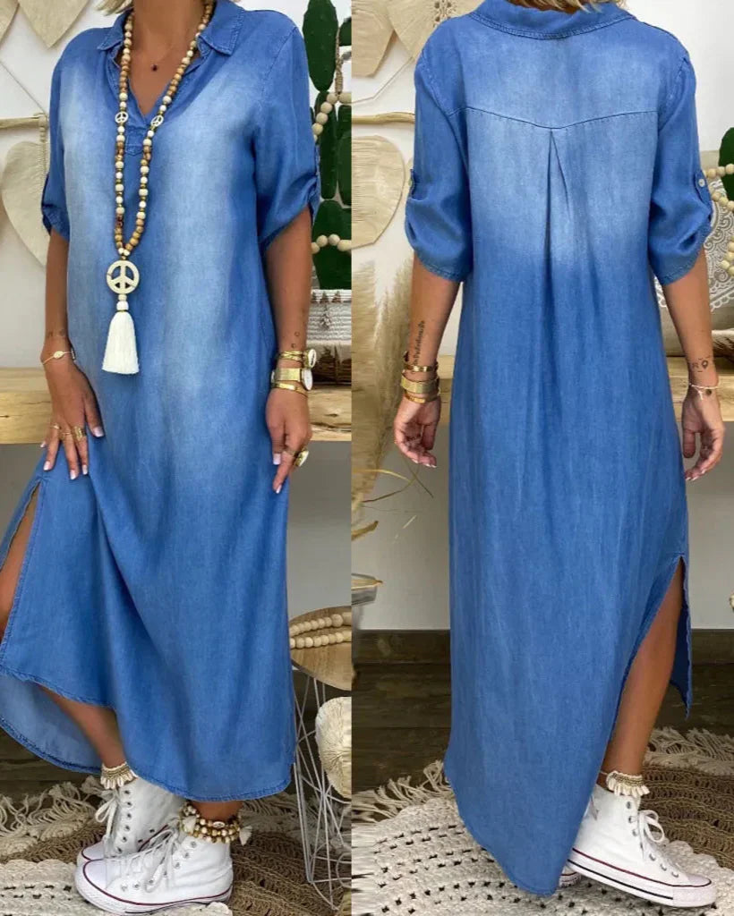 Ibiza | Moodne Denim Maxikleid