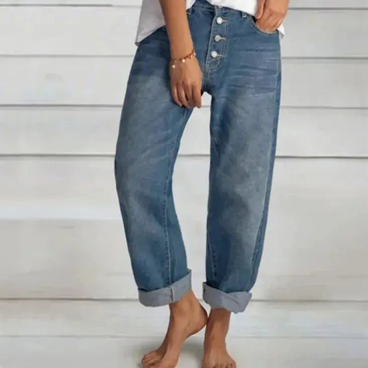 Rose | Women Trendy relaxed fit Button jeans