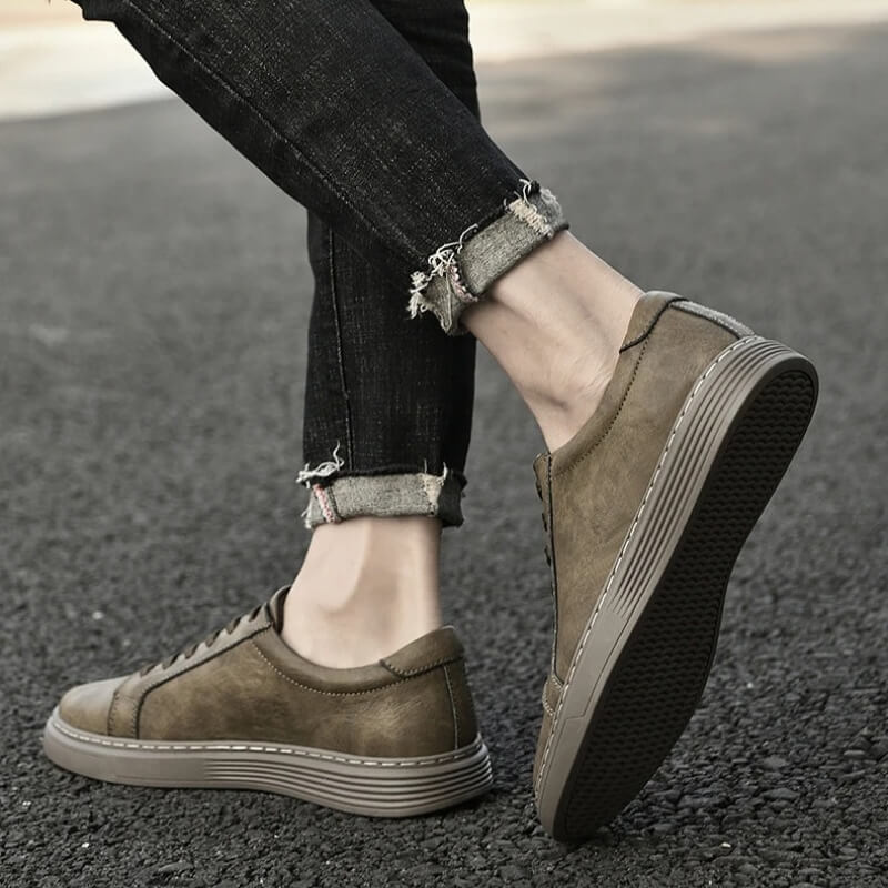 Milanoverdi Hand-Stitched Genuine Italian Leather Sneakers