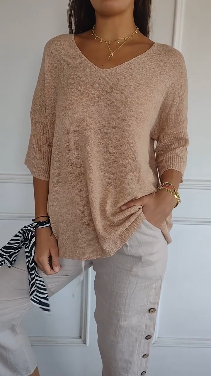 Ella | Women’s Comfy Casual V-Neck Pullover Top - Image 9