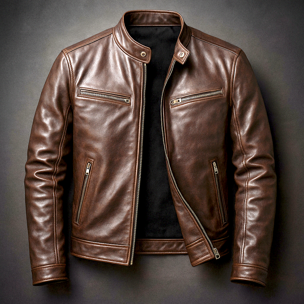 Da Uomo Giacca Vintage in Pelle Eleganza Maschile Senza Tempo