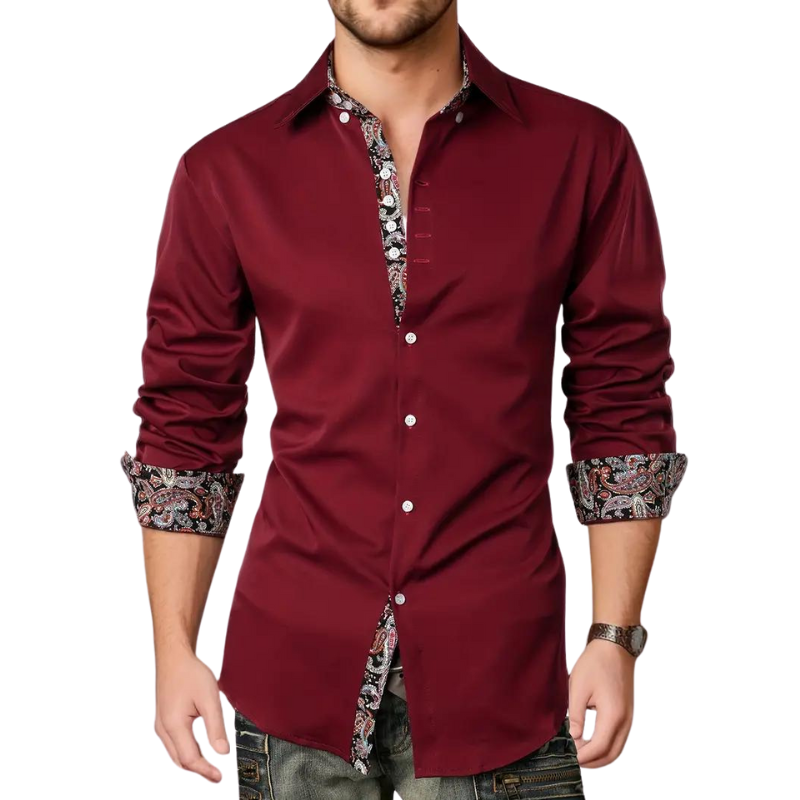 Paolo - Paisley Pattern Fitted Men Shirt Premium Fabric