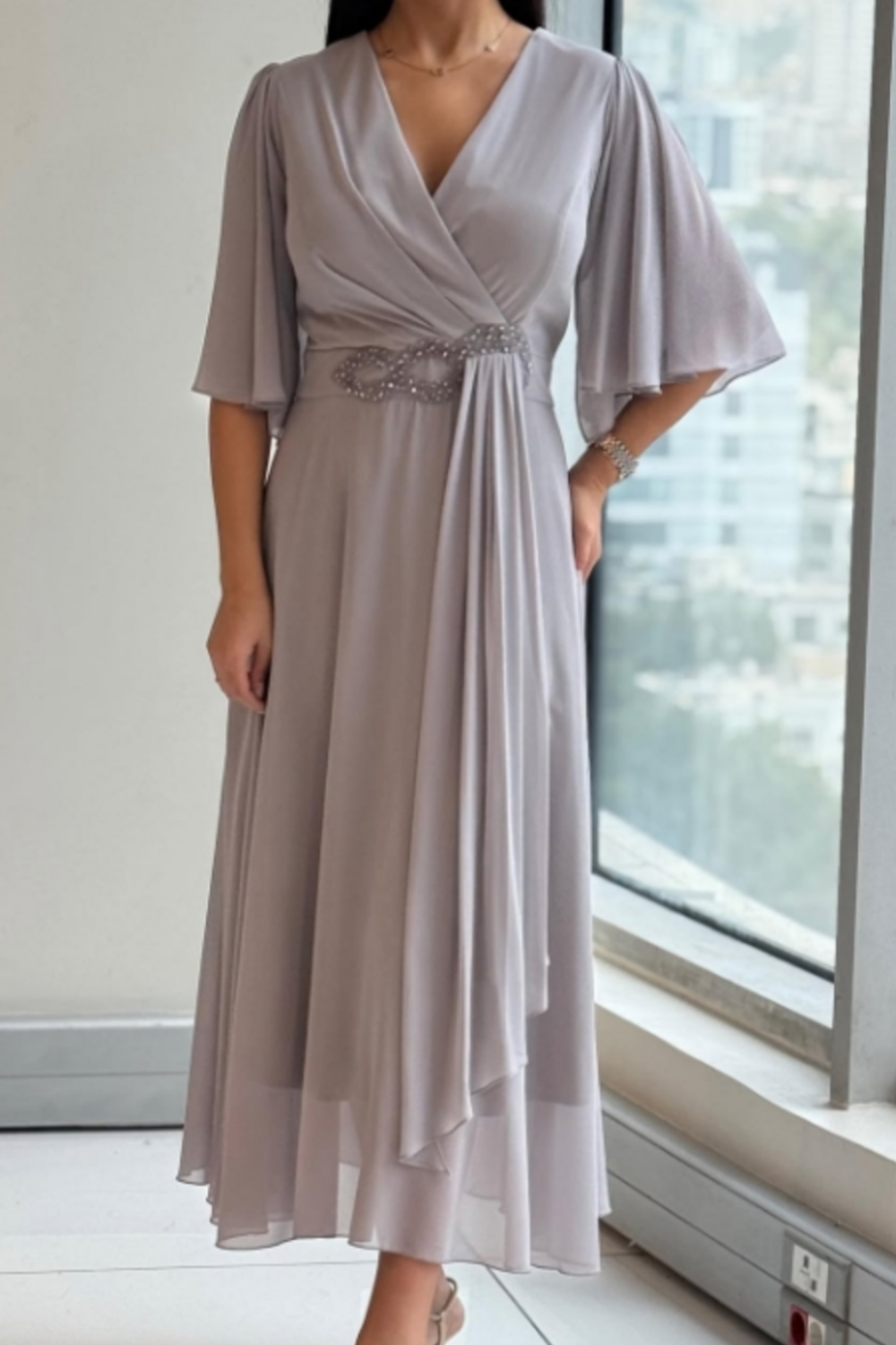 ELMA - Elegant Flowing Midi Dress