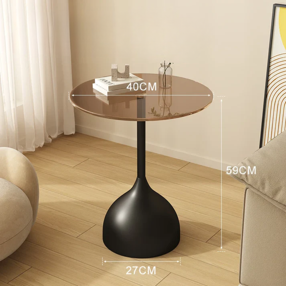 Varellia - Moderne Ronde Glazen Bijzettafel