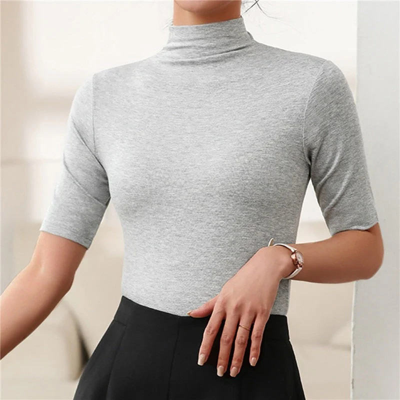 Lena – Top femme à col roulé sans couture