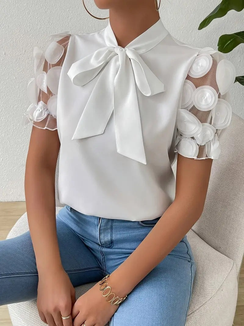 Angela - Stylowa bluzka z kokardą dla kobiet