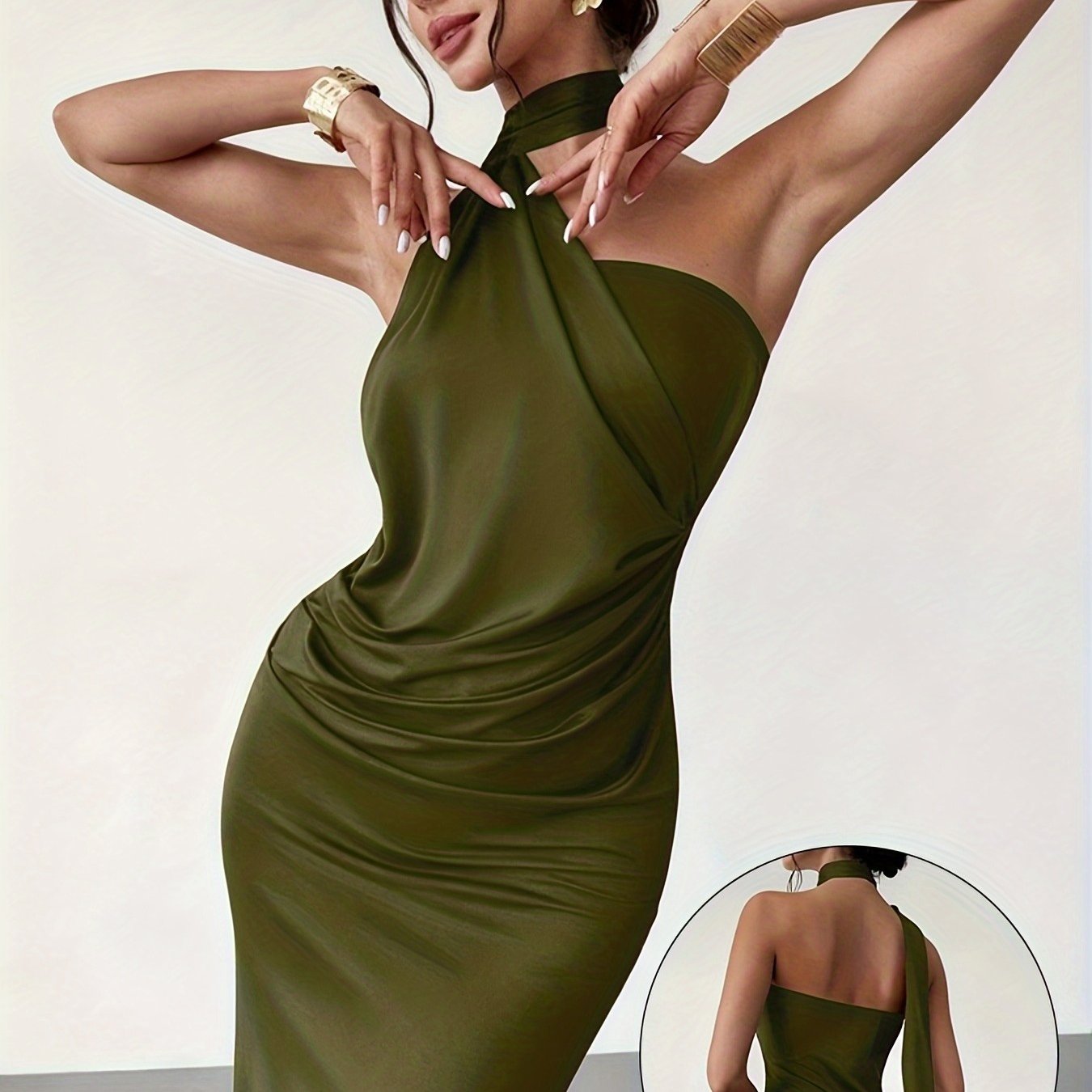 NOIRE™ – Minimalist Halter Bodycon Dress