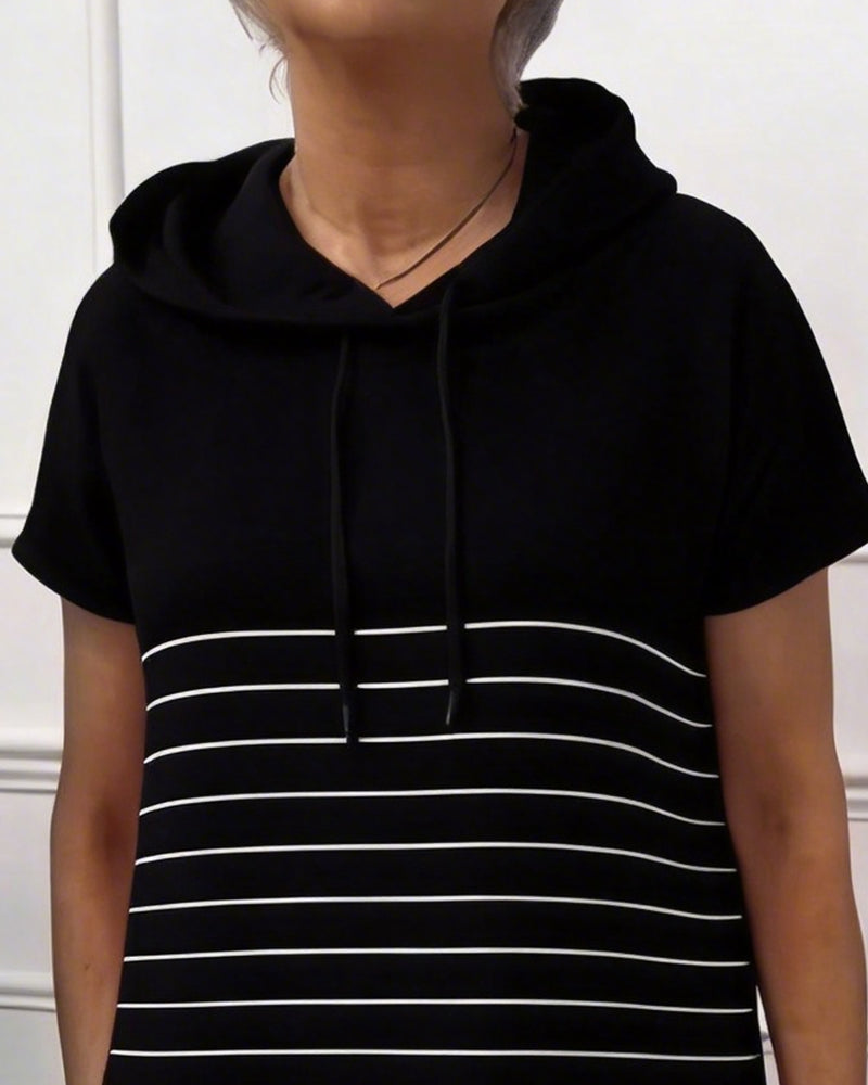 Azirella | Lässiges Kapuzenkleid mit Streifenmuster