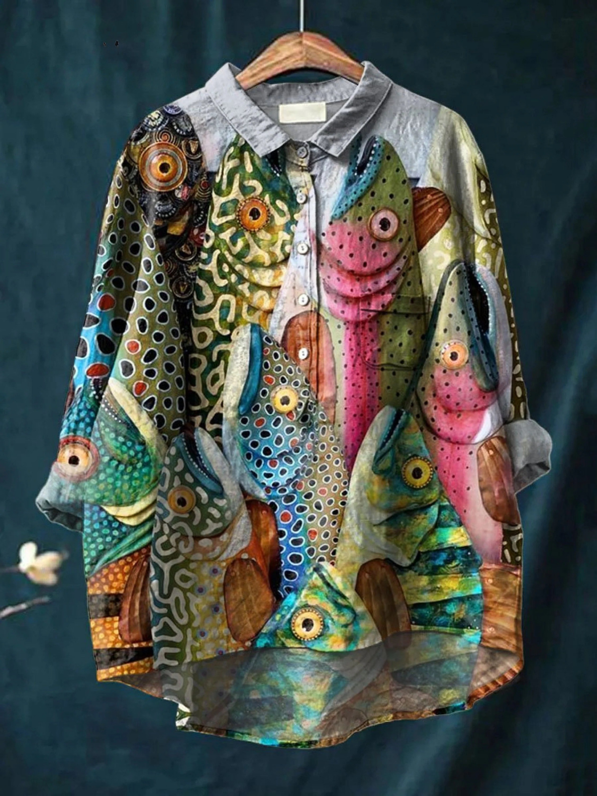Natalia | Camiseta Casual de Arte Vintage de Pescado Divertido