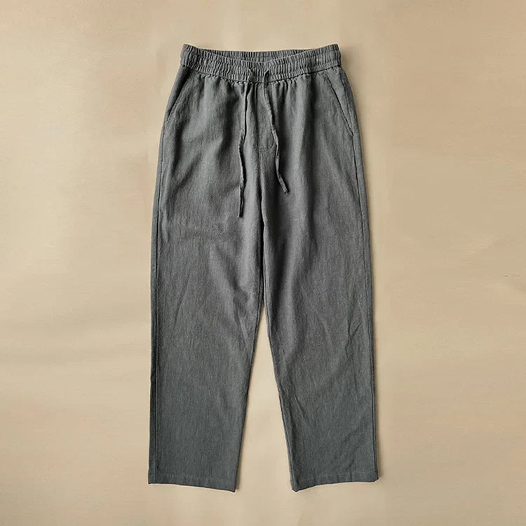 Vintage Elastische Casual Katoen Linnen Broek