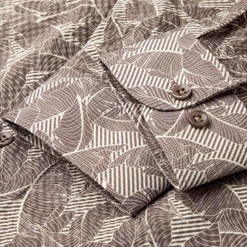 JVance® Signature Series Leaf Motif Jacquard Seersucker Shirt