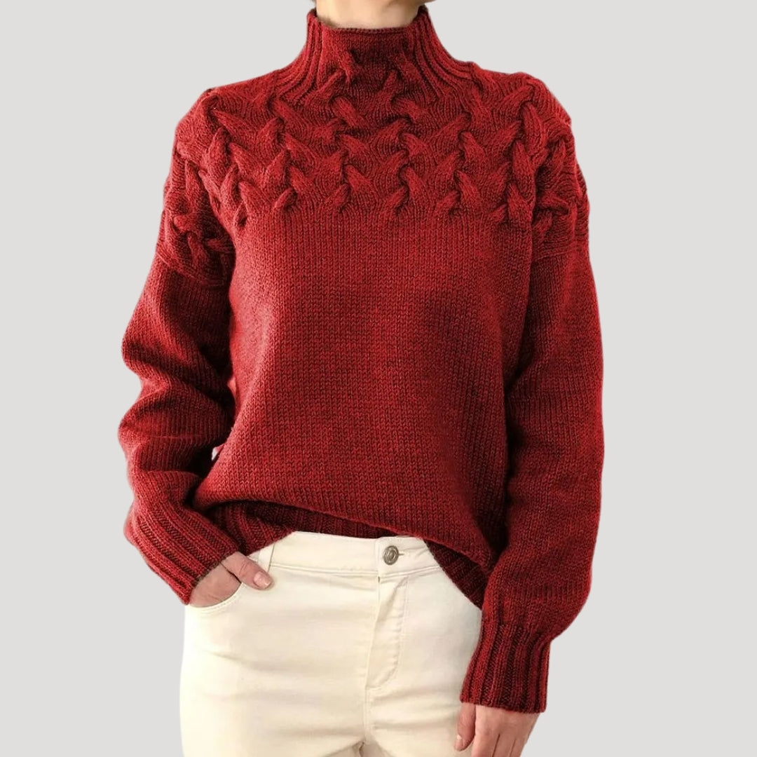 Emma | Women Spring Cable High-Neck sweater