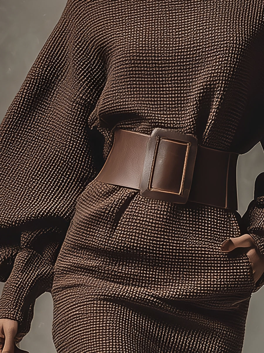 Clara | Structured Belt Knit Dress