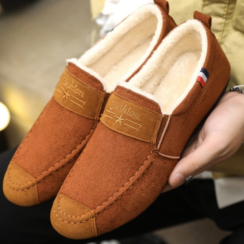 Sandra – Mocassins Slip-On Doublés Polaire avec Semelle Plate