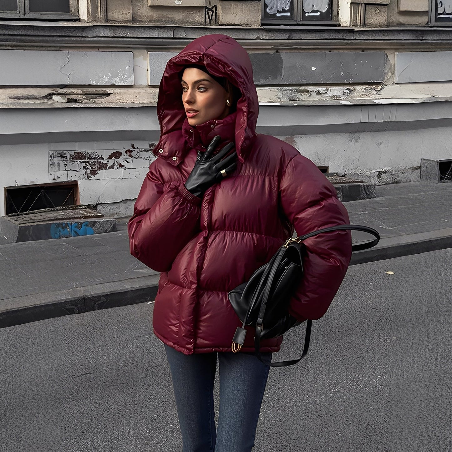 Elenora – Dicke Gesteppte Jacke Mit Abnehmbarer Kapuze Für Damen