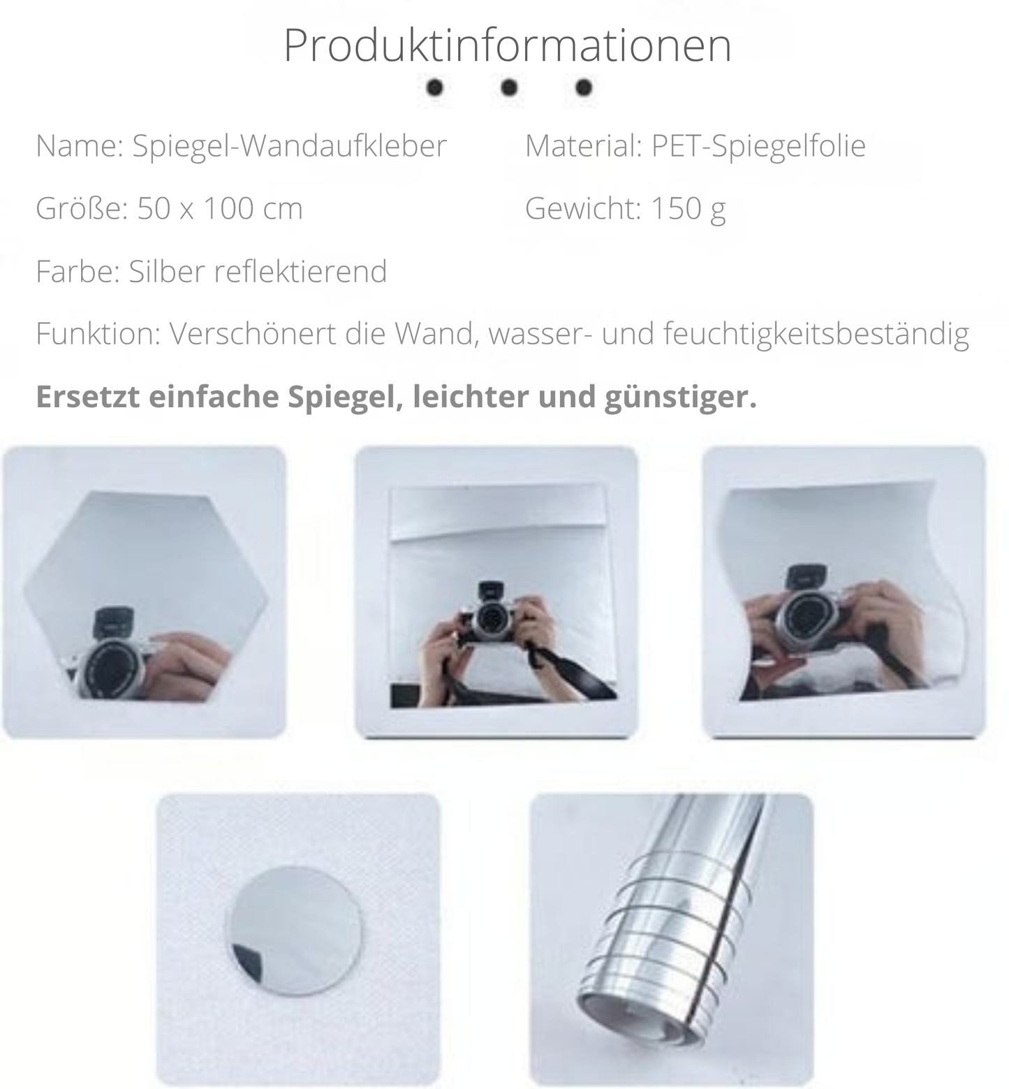 SpiegelFlex – Selbstklebende Spiegelfolie