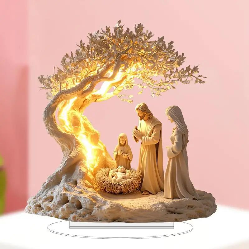 BlessingAura - Jesus Fødsel Figur Statue til Indendørs Dekoration