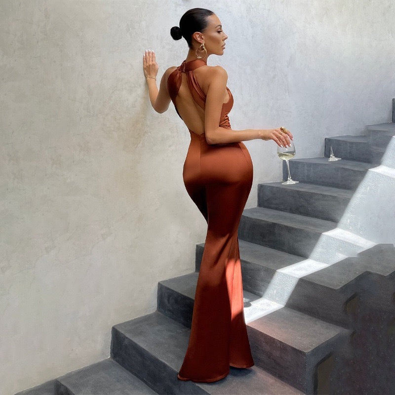 Georgia | Women’s Fishtail Dress with Open Back and Fitted Cut