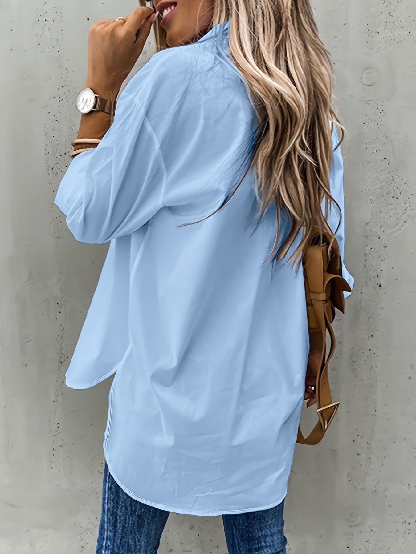 Women’s Lapel Collar Shirt – Lightweight Breathable Elegant Stylish Comfortable Casual Everyday Blouse