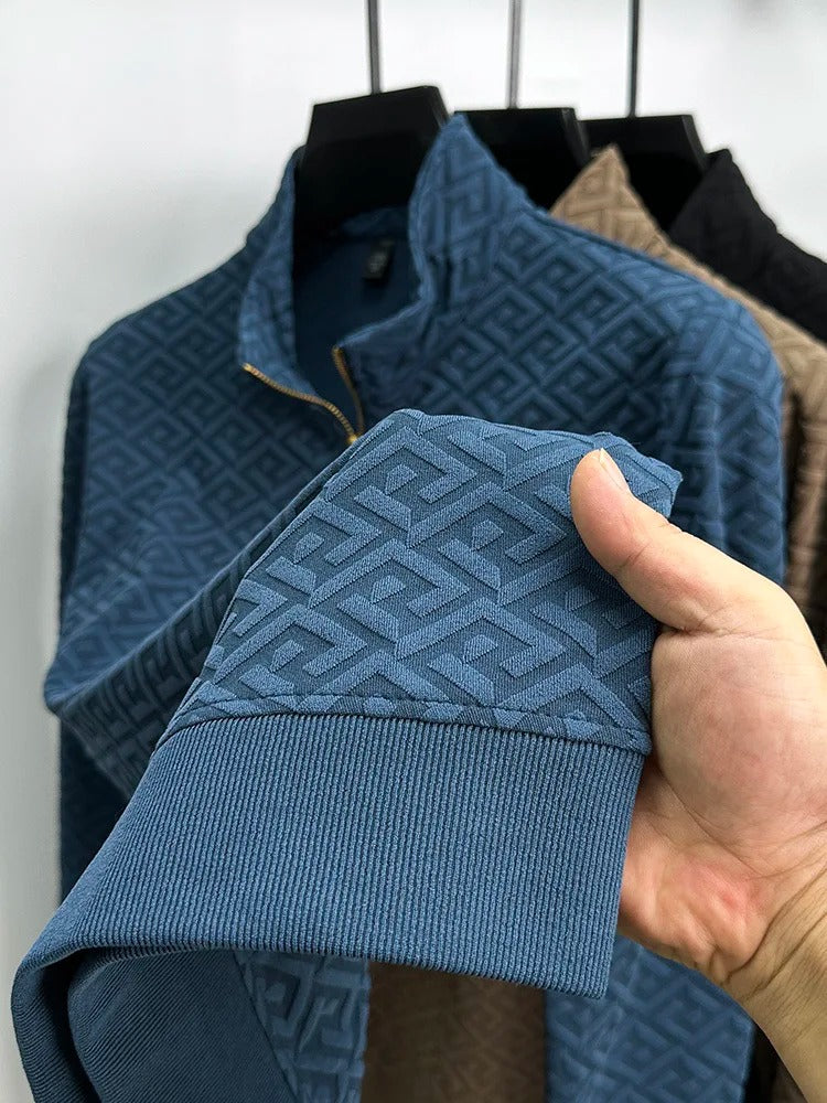 GeoJacquard® Pullover Style Full-Sleeve Shirt by JesseVance Milan