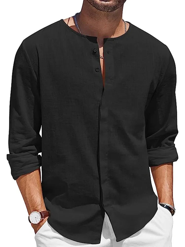 Vintage Casual Linnen Blend Shirt