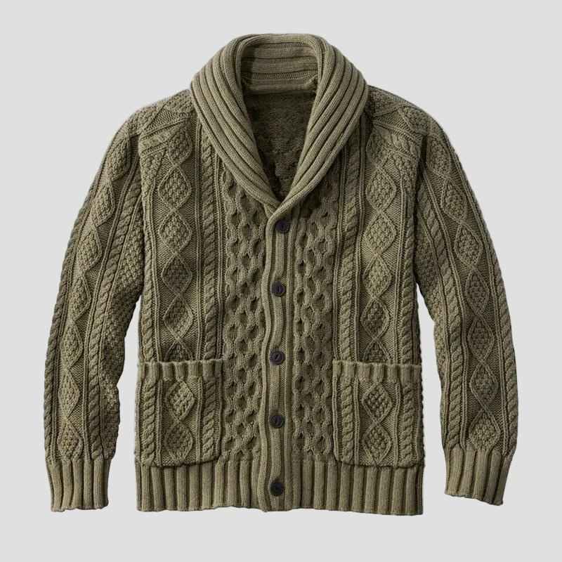 Noah Jacquard-Gestrickter Retro-Cardigan – Lässiger Vintage-Stil und gemütliche Wärme