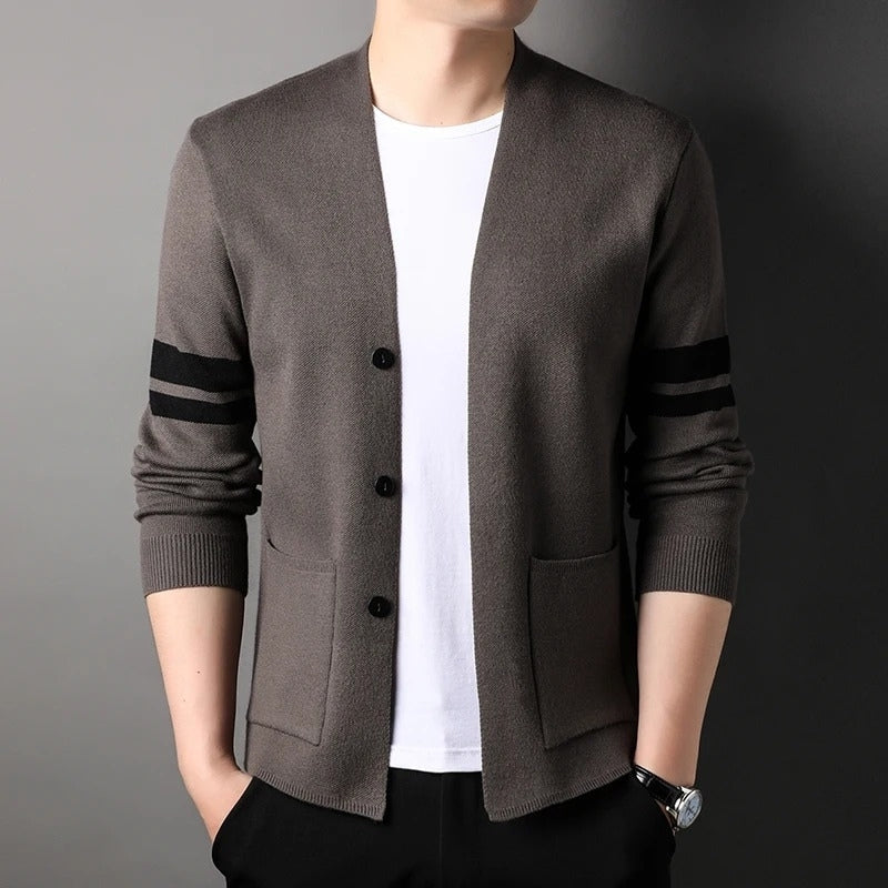 Adrian – Long Sleeve Sweater with Pocket and Button Detail
