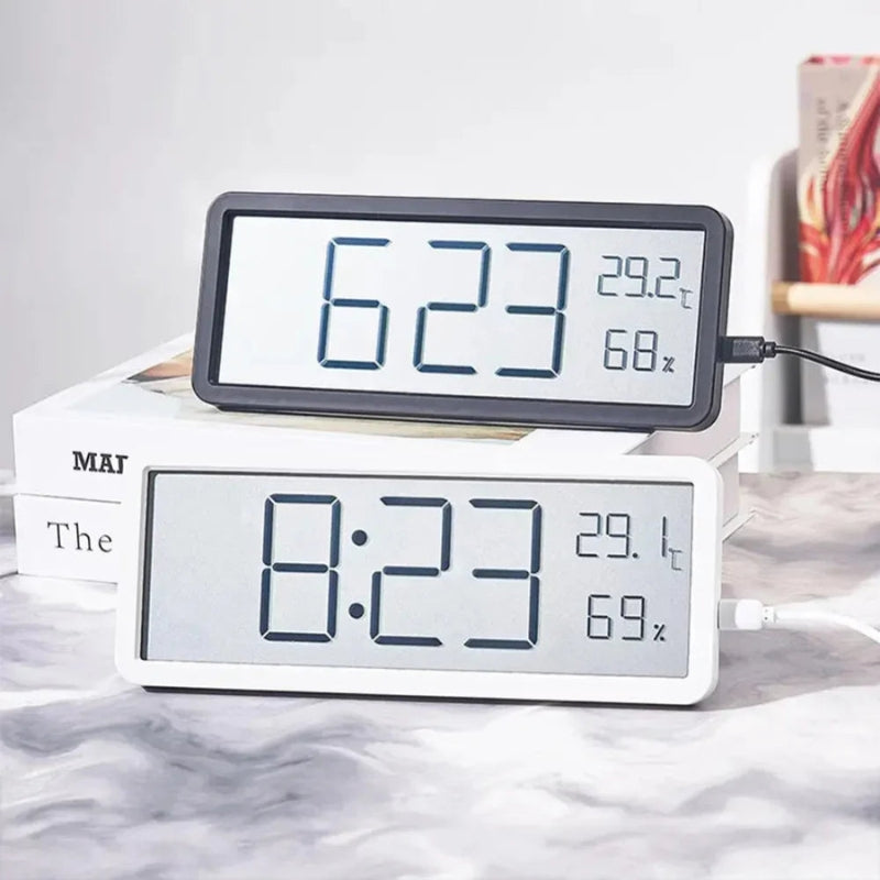 TimeEdge – Digitale LED Wandklok met Temperatuur- en Vochtigheidsweergave